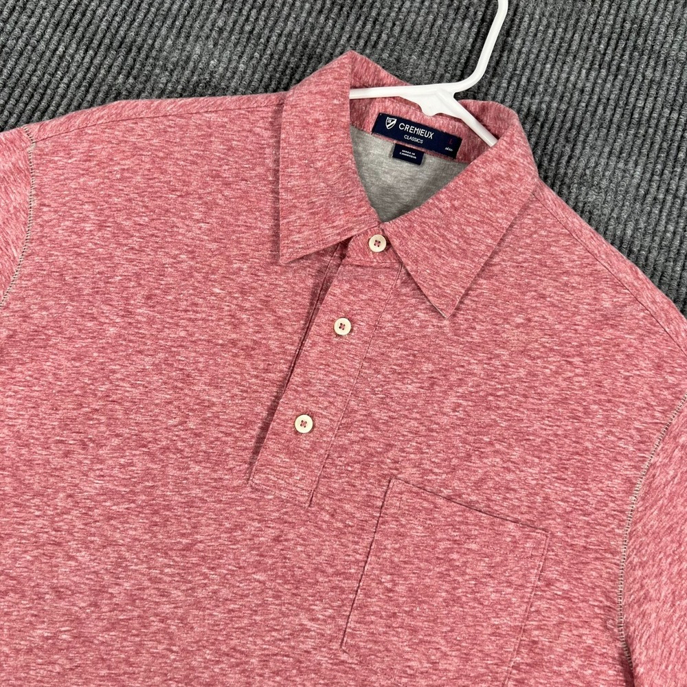 Cremieux Polo Shirt Mens Large Red Short Sleeve Pocket Casual Comfort Golf